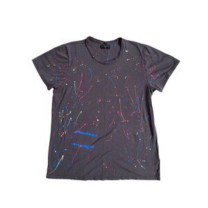 Michael Lauren Paint Splatter Crew Neck T-Shirt Women's Small Neon Revolve